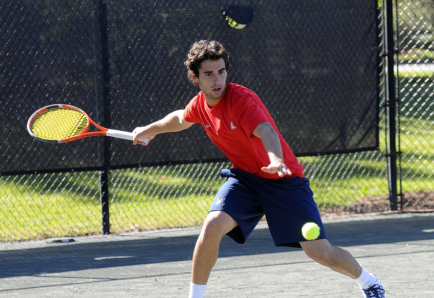 Arizonaâ€™s Andre Vidaller plays singles and doubles.