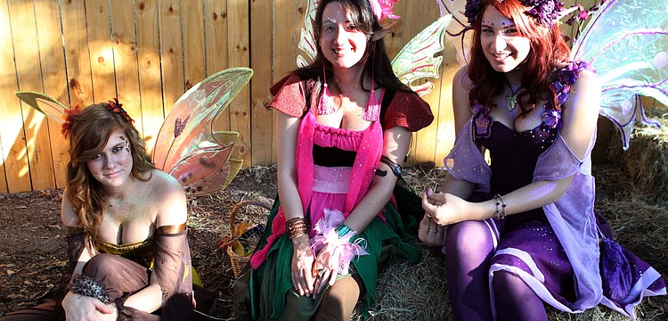 Fairies Ashley Willson, "Indigo", Melissa Berkebile, "Thistle", and Lindsay Multack, "Violet"