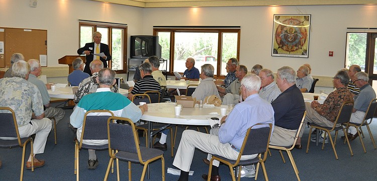 All Angel's by the Sea Men's Group Meeting learn about financial concerns in the current economy