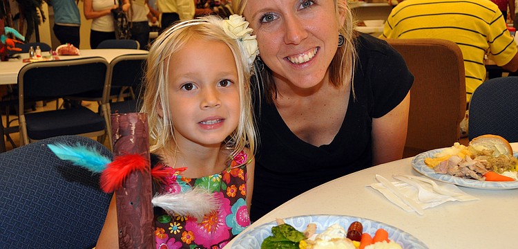 Aleiah, 4, and Sheli Rodriguez pose together at the Thanksgiving Luncheon, Tuesday, Nov. 22, at First United Methodist Church.