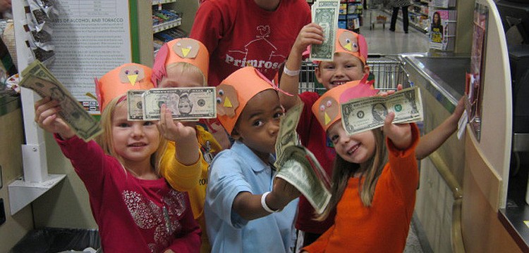 Children were excited to pick out food for the homeless. Courtesy photo.