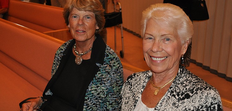 Judy Achre who typically worships at Longboat Island Chapel is with Roselyn Erickson who typically worships at St. Armands Lutheran Church.