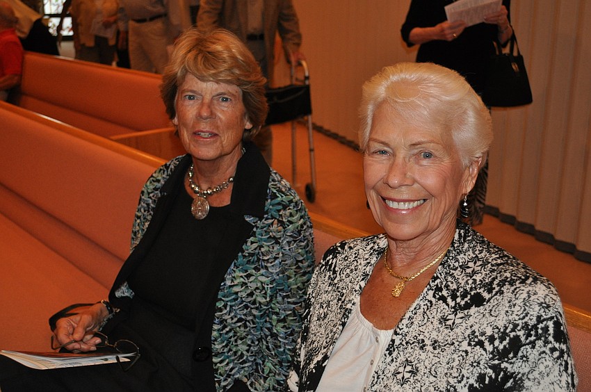 Judy Achre who typically worships at Longboat Island Chapel is with Roselyn Erickson who typically worships at St. Armands Lutheran Church.
