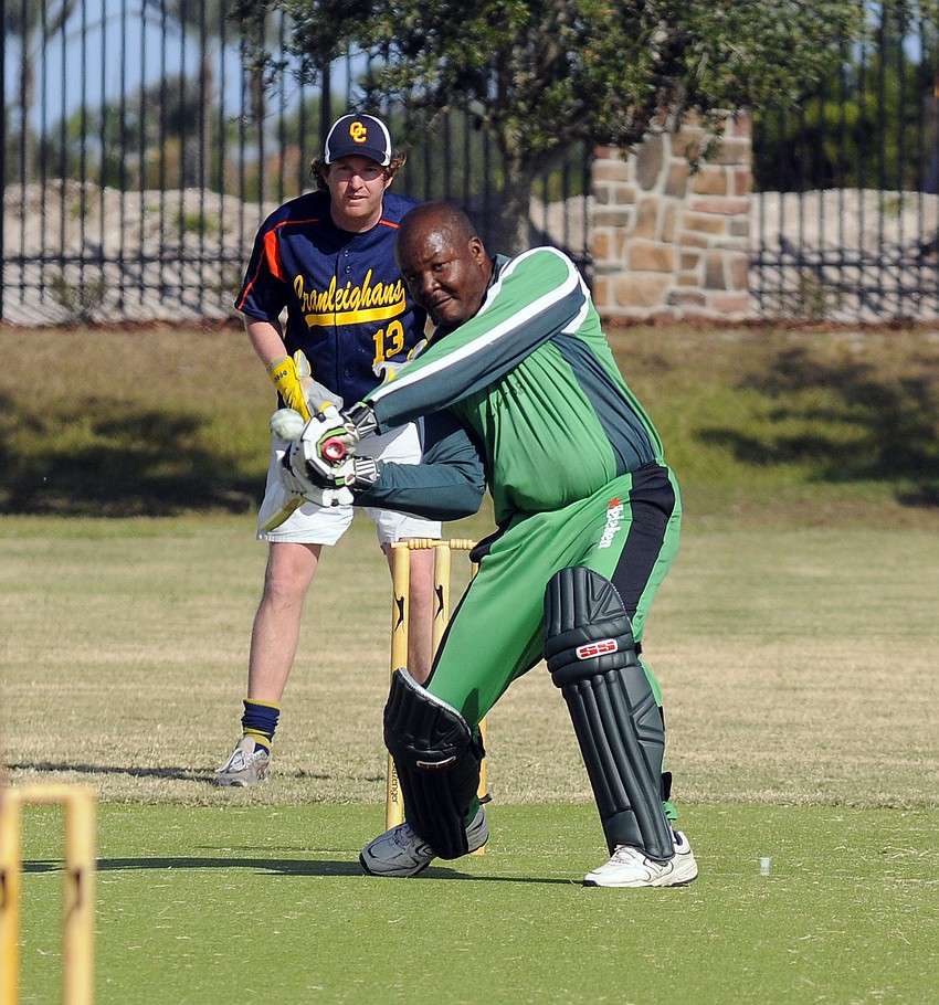 Cayman Islands batsman Frank Hinds hit a shot to help lead his team to victory.