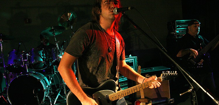 This year's bonfire featured a live band performing on the black top.