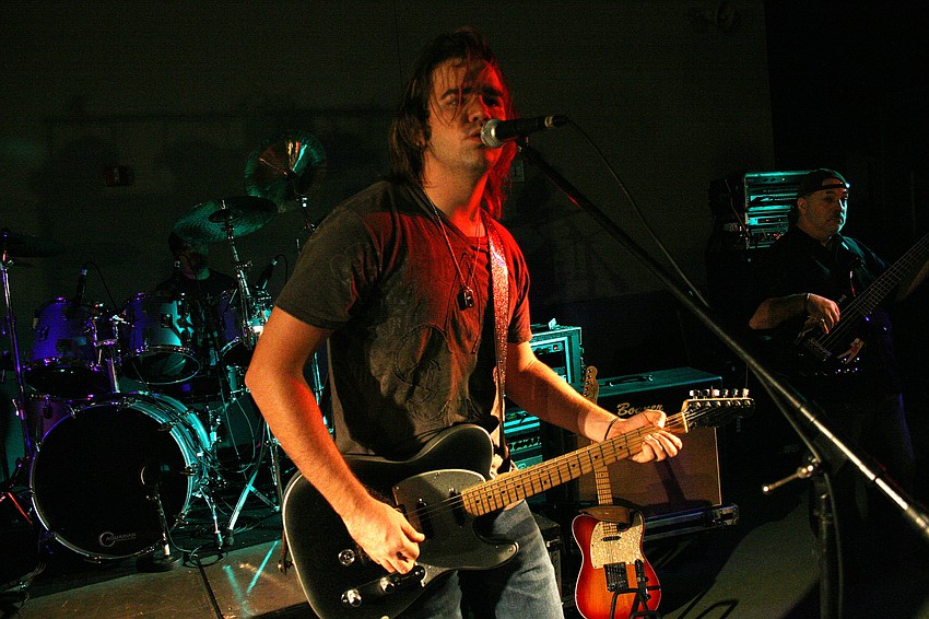 This year's bonfire featured a live band performing on the black top.