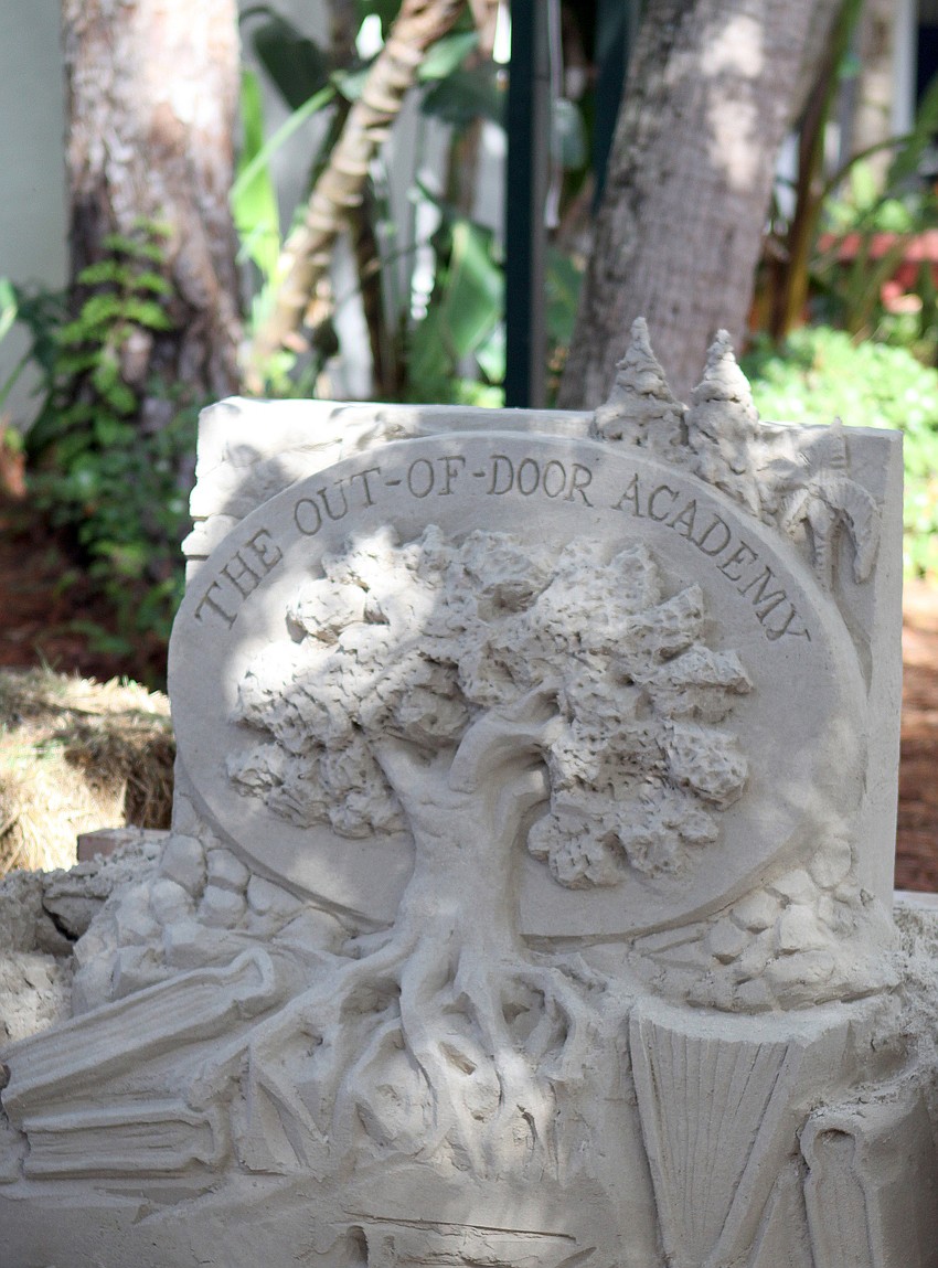 A sand sculpture of ODA's logo, with a few extra creative additions, was created by Brian Wigelsworth on Monday. The sculpture will remain at the school until it finally falls apart.