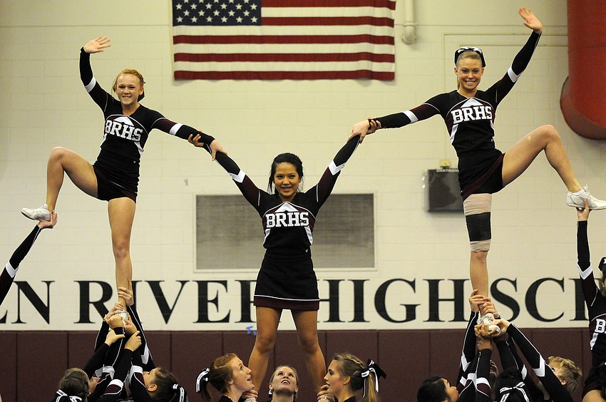 The Braden River High varsity cheerleading squad was one of five teams to compete in the school's Cheerfest Dec. 10.
