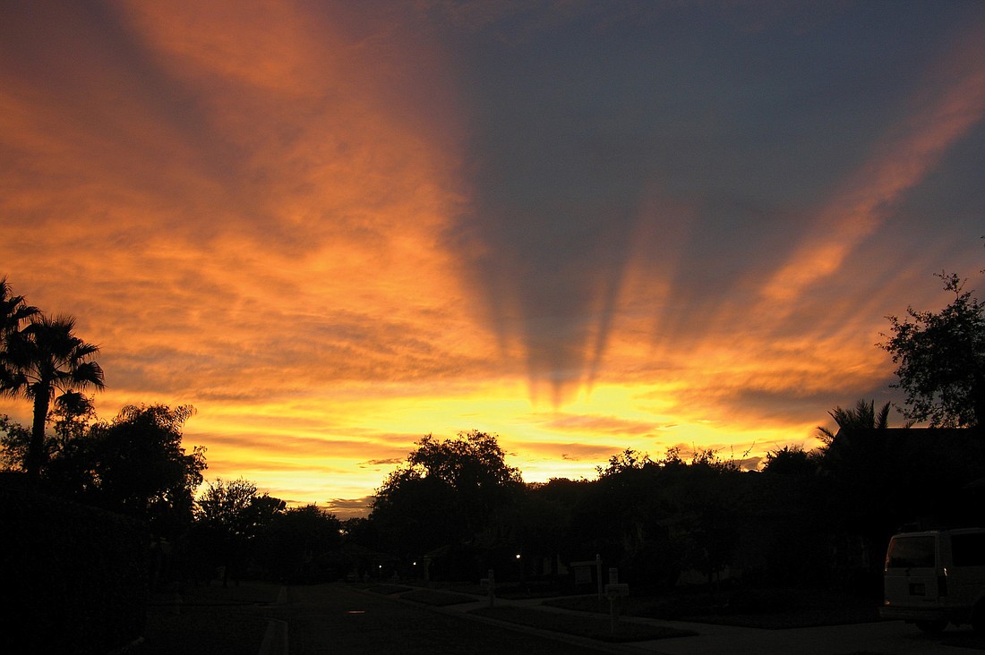 Michele Bucher took this sunset photo from her front yard.