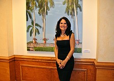Mary Lou Johnson displayed works spanning from beach and sunset scenes to the Ringling Museum.