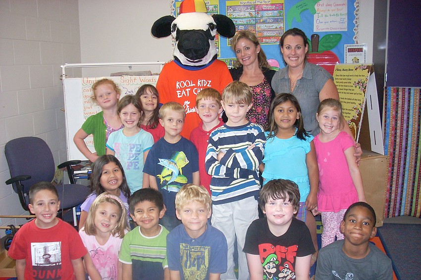 Gullett Elementary School students in Jennifer McGloin's class this week earned a special visit from the Chick-fil-A cow, after raising the most money during a recent Chick-fil-A Spirit Night.