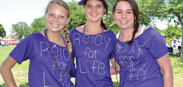 Eight-graders Tatum Young, Isabelle Basden and Julia Nordhausen walked with Nolan Middle Schoolâ€™s National Junior Honor Society team Lakewood Ranch Relay for Life event at Lakewood Ranch High School April 9-10. Published April 14, 2011.
