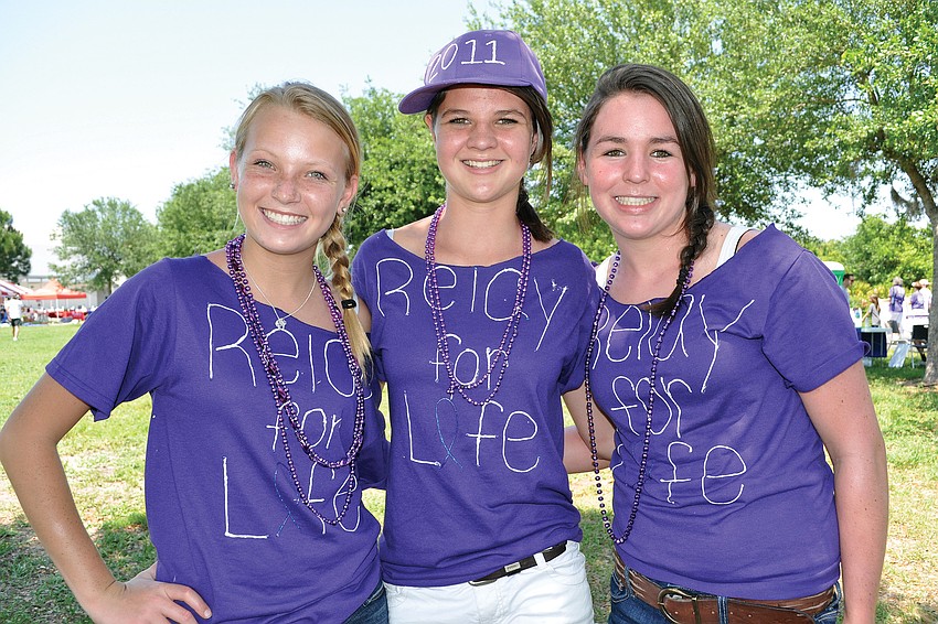 Eight-graders Tatum Young, Isabelle Basden and Julia Nordhausen walked with Nolan Middle Schoolâ€™s National Junior Honor Society team Lakewood Ranch Relay for Life event at Lakewood Ranch High School April 9-10. Published April 14, 2011.