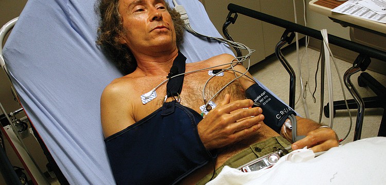 River Club resident John D. Lee was taken to the emergency room at Lakewood Ranch Medical Center after he was attacked by John Sabin Aug. 25. in the parking lot of Braden River Elementary School. Published Sept. 1, 2011.