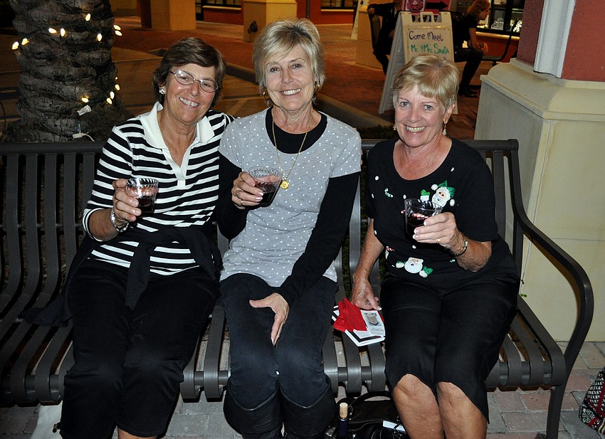 Friends Tina Gardner, Darlene Stewart and Carol Franklin enjoying spending time catching up over a bottle of wine.