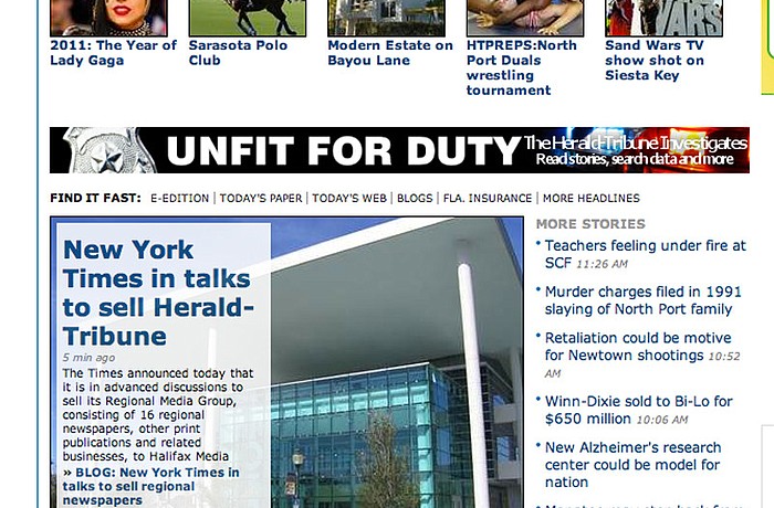 A screenshot captured from the heraldtribune.com