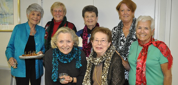 Party organizers Harriet Ansell, Ina Logue, Renee Kasper, Eileen Dubinsky, Mitzie Eisner, Louisa Hodder and Beverly Shapiro