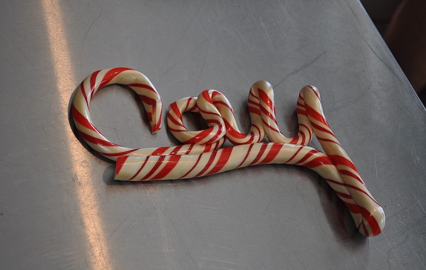 Peter Vrinios, of Create a Cane, created candy canes of varying designs, including traditional canes, hearts and even people's names.