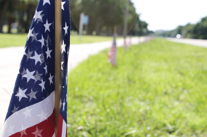 Each year in honor of the victims who died Sept. 11, the town of Longboat Key lines Gulf of Mexico Drive with 2,977 flags, one for each victim.