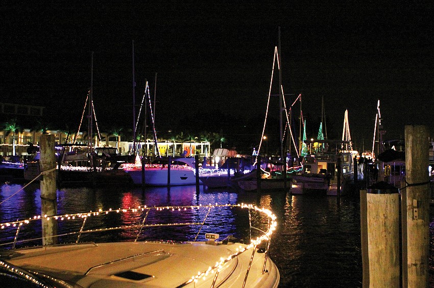 The boats docked at Sarasota Yacht Club were awash in a rainbow of colors during the 