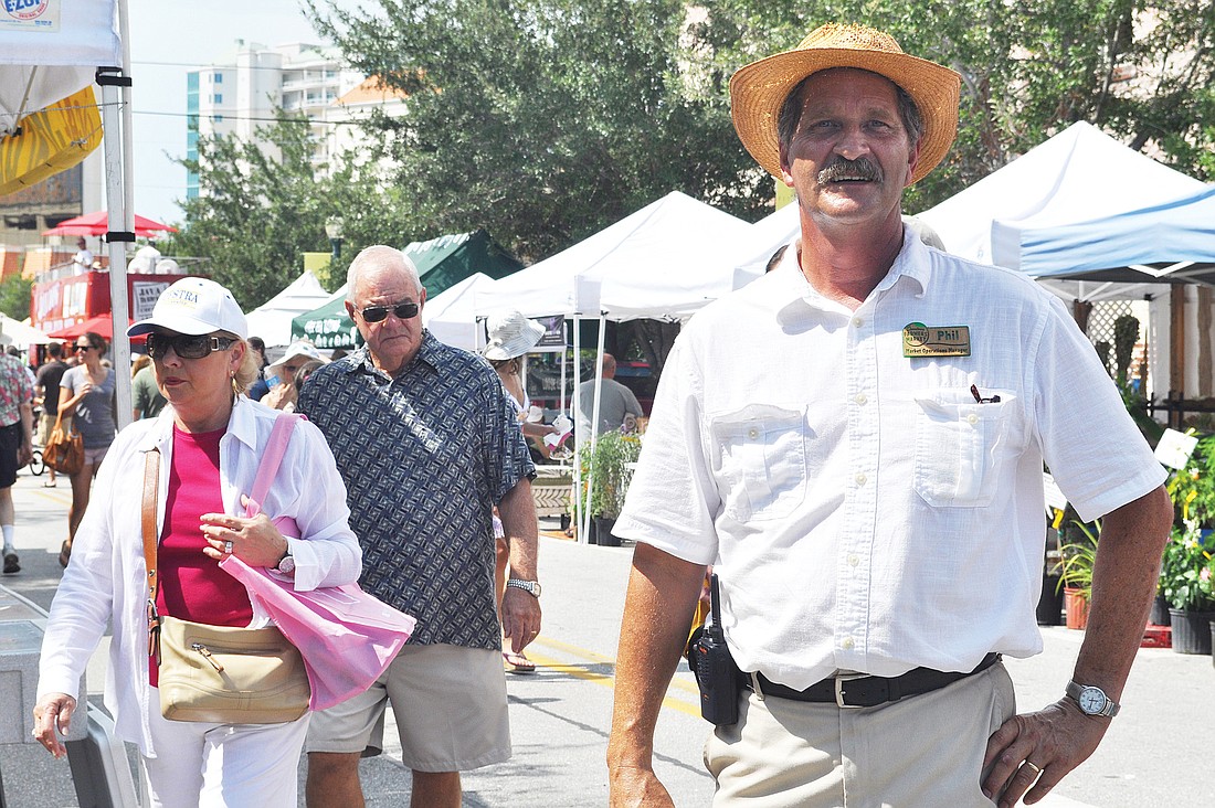 Sarasota Farmers Market manager Phil Pagano credits the market's success this summer to a new marketing effort and a commitment from vendors who stayed around during this traditionally slower time of year. Photo by Loren Mayo.