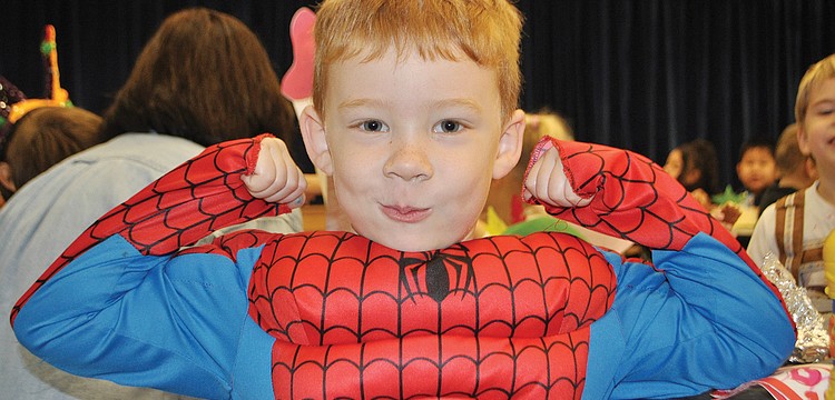 Gavin Montisano showed off his muscles in a Spider-Man costume in February at Ashton Elementaryâ€™s Kindergartnersâ€™ Fairytale Parade.