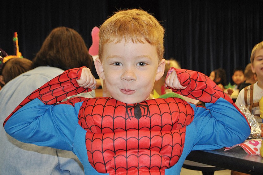 Gavin Montisano showed off his muscles in a Spider-Man costume in February at Ashton Elementaryâ€™s Kindergartnersâ€™ Fairytale Parade.