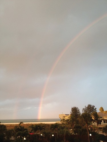 Peter van Roekens took this photo of a rainbow over Siesta Key beach.