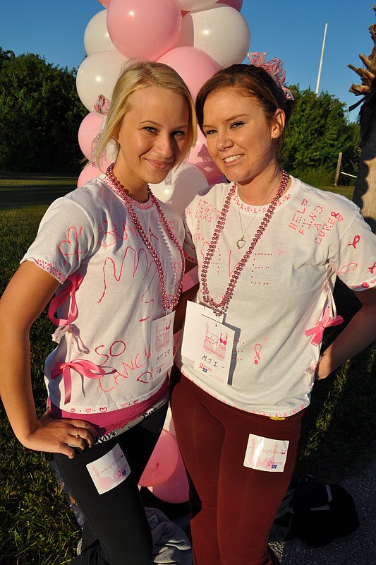 Braden River High School's Kassandra Hachey and Manatee Technical Institute student Jennifer Galicia were eager to walk.