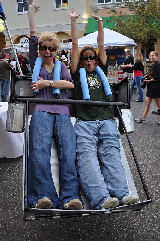 Jami Maginness and Katie Mellor drew lots of attention with their costume.