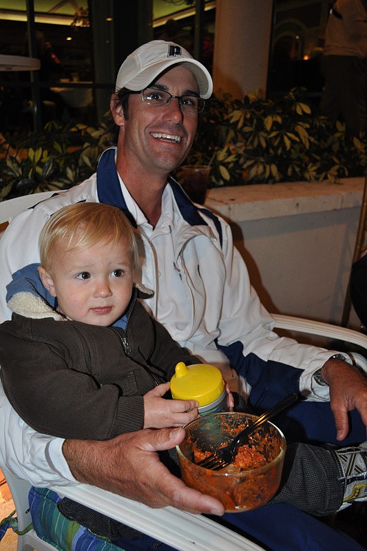Jordan Grose enjoyed dinner with his dad, Jared.