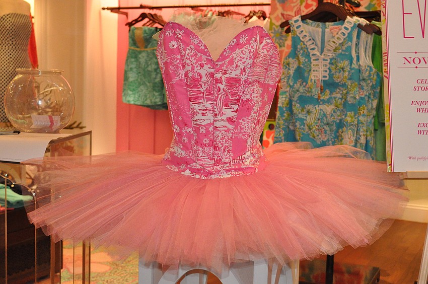 This tutu using Pullitzer fabric and designed by Sarasota Ballet Costume Designer Bill Fenner was auctioned off.