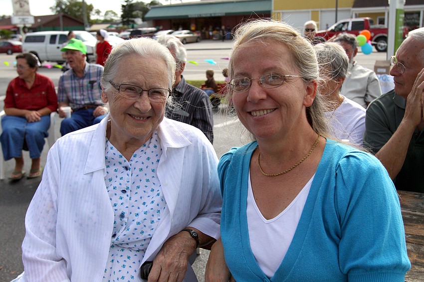 Ruth Overholt and Edna Hostetler both entered pies in the contest, Friday, Dec. 9 at Everence Federal Credit Union.