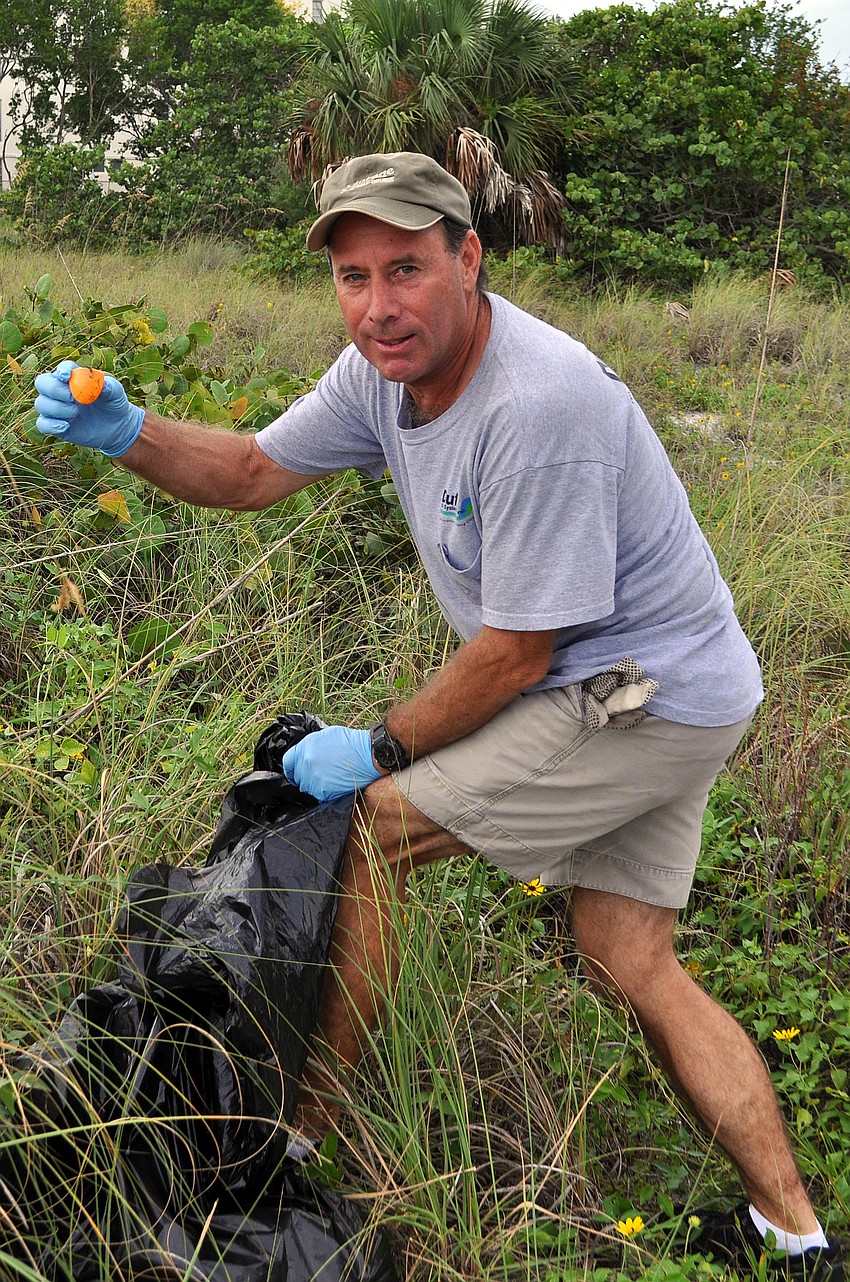 Brian Duffy found a plastic Easter egg while participating in the Barefoot Wine Beach Cleanup.