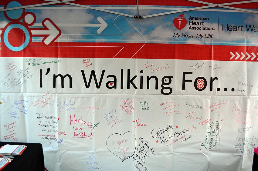 People were able to make signs to show whom they were walking for in the Sarasota/Manatee Heart Walk Saturday, Sept. 24, at Payne Park.