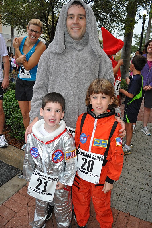 Mike Brady spent the morning with his children, Eric, left, and Adrienne, 8, who both attend Willis Elementary School.