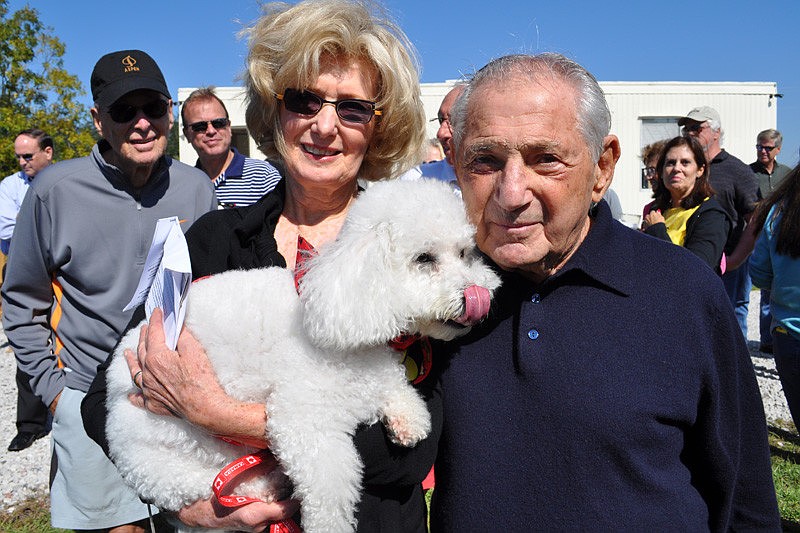 Anne Virag held Carla, owned by Nathan Benderson, during the ceremony.
