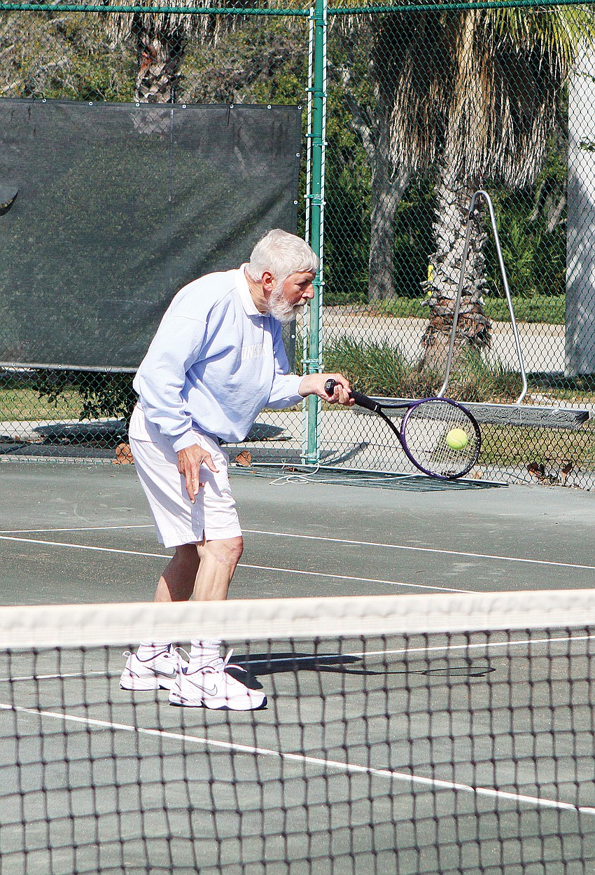 Dave Garelick plays tennis once a week at the Longboat Key Public Tennis Center to help ease his Parkinsonâ€™s symptoms.