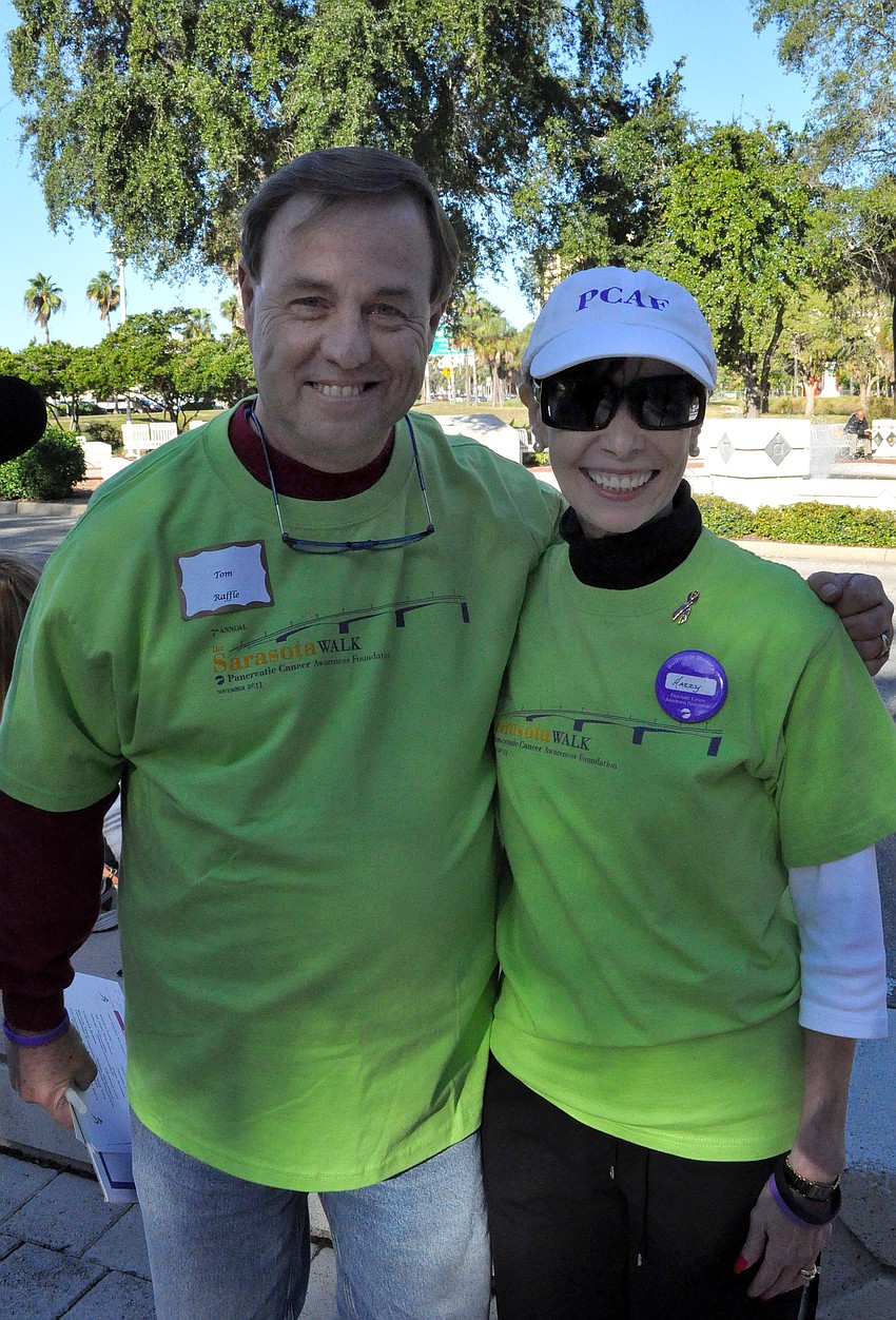 Tom Waters and Nancy Flemming, founder of the Pancreatic Cancer Awareness Foundation.