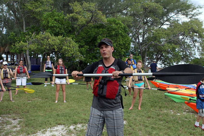 Brad Tanner led the â€œKayak 101â€ program as part of the Local National Estuaries Day Celebration Saturday, Sept. 24, at Ken Thompson Park.