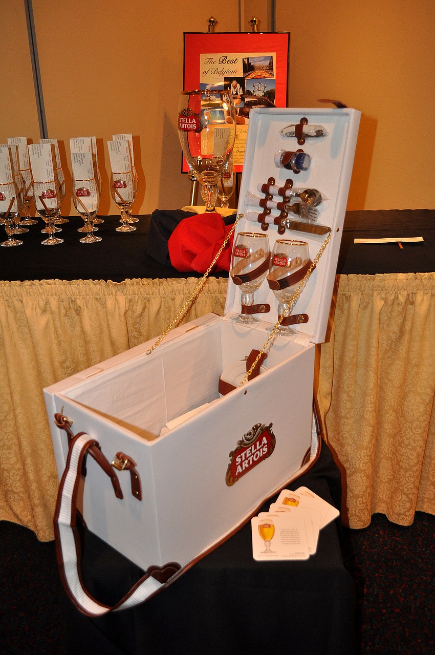 The prize package that was to be given away later in the evening.