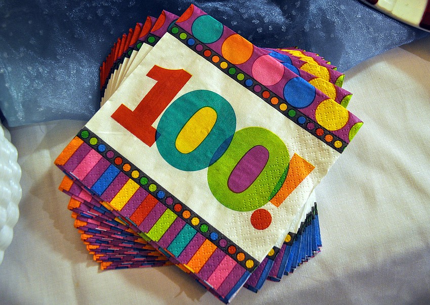 Lois Lesser made sure to get napkins with 