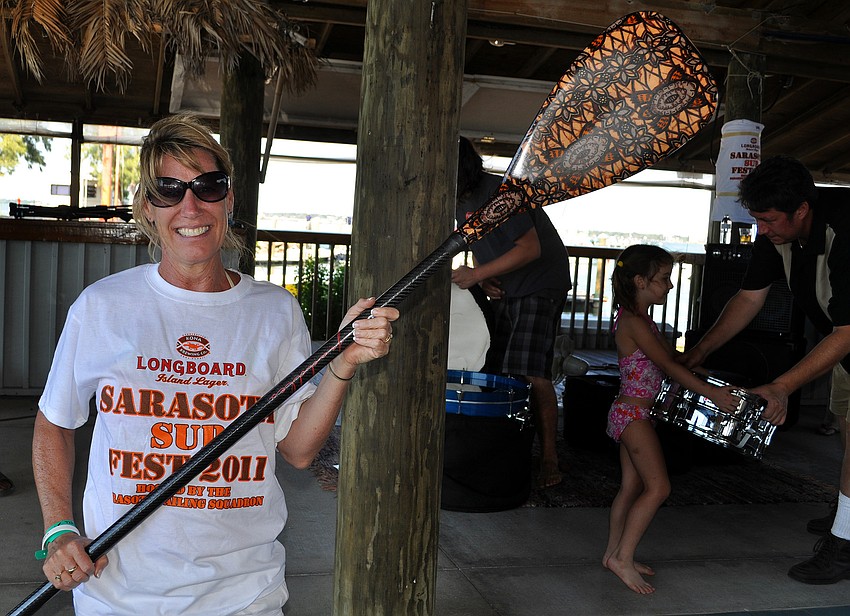 Susan Webb won an Ace Paddle in the raffle.