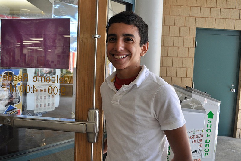 Camilo Pareja, 14, welcomed guests to the breakfast.