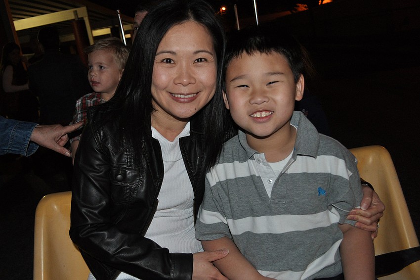 Phuong and Brendan Lam were eager for a train ride.