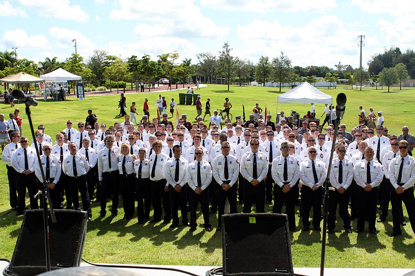 Sarasota Firefighters got together for a group photo Sunday, Sept. 11, at Payne Park.