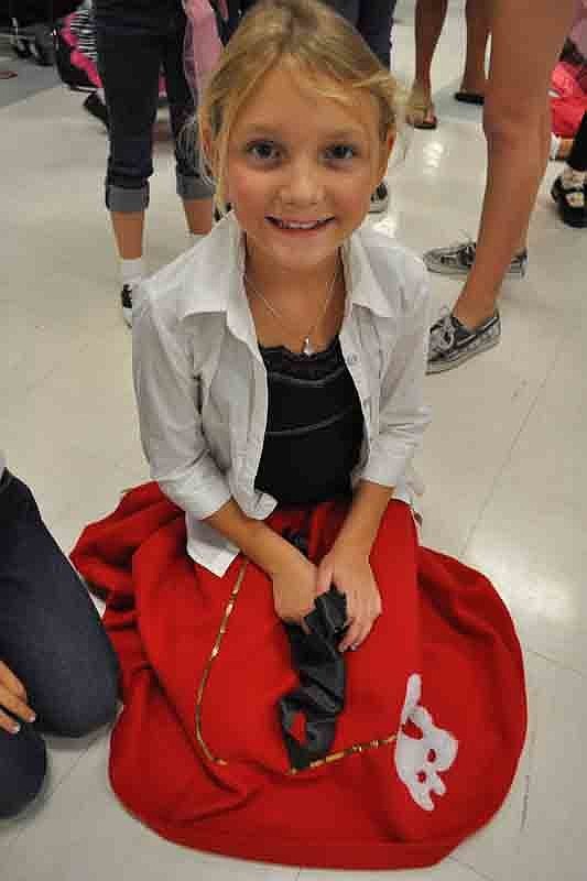 Bella Yost, 9, had the perfect outfit.