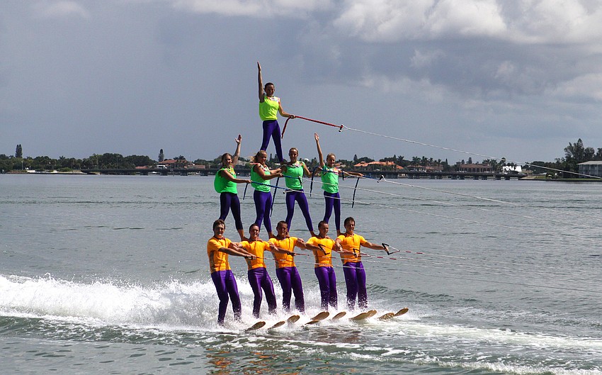 The Ski-A-Rees did their famous human pyramid to wow the crowd Saturday, Sept. 24.