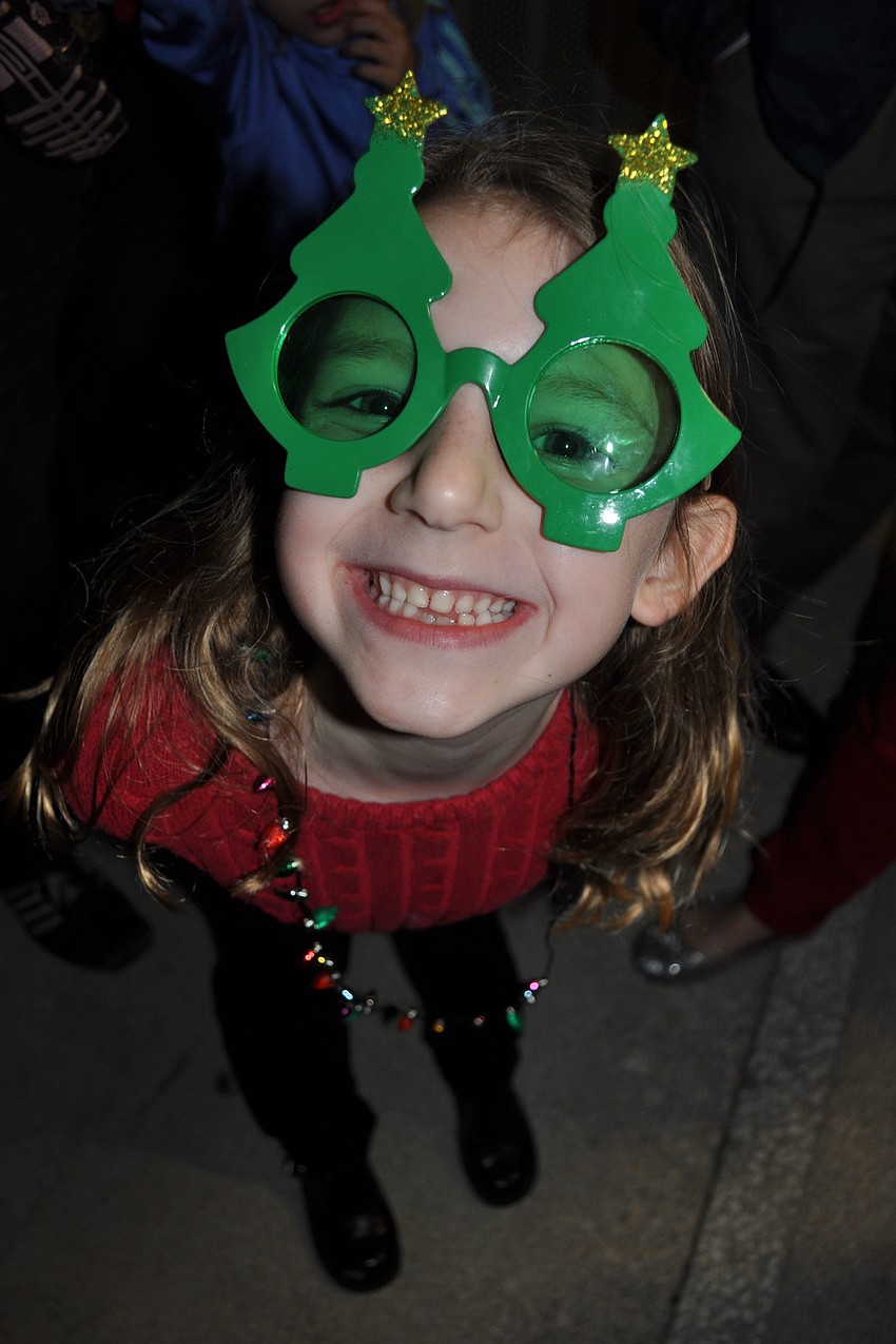 Six-year-old Emily Ellis made sure to wear her special glasses for the occasion.