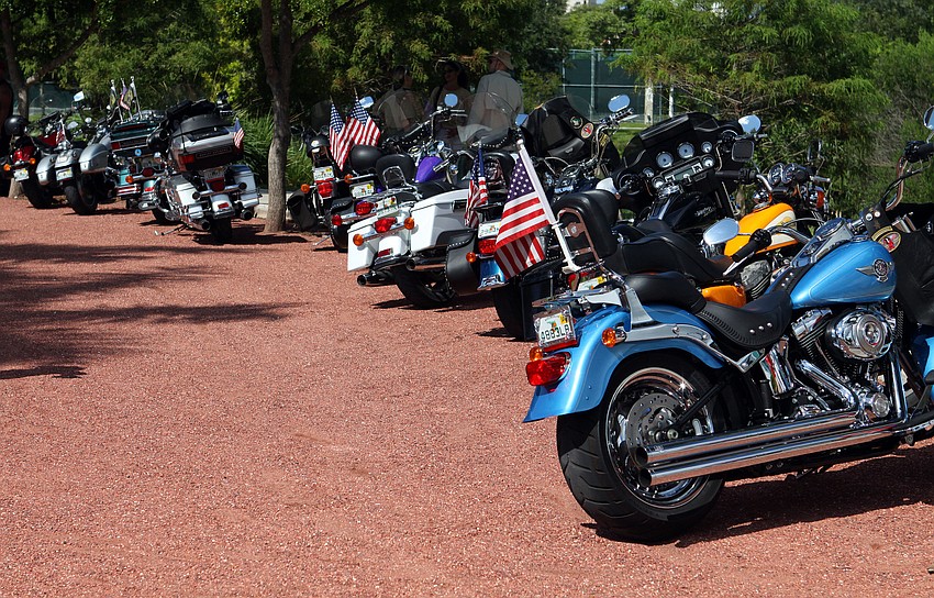 Over a dozen decorated motorcycles were parked at Sunday, Sept. 11, during the Celebration in Payne Park.